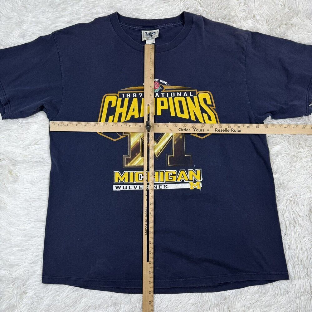 1997 Rose Bowl Michigan Champions T Shirt Vintage Football LEE Sport Tag Sz XL - Picture 6 of 10